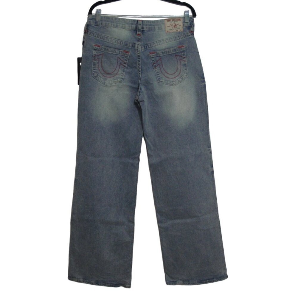 TRUE RELIGION Bobbi Jeans Women's 29 Blue Malibu Low Slung Baggy Bottoms #206800